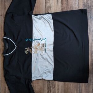 Vintage 90s Nautica USA Made Embroidered Sailing Jersey Size XL in Black / White